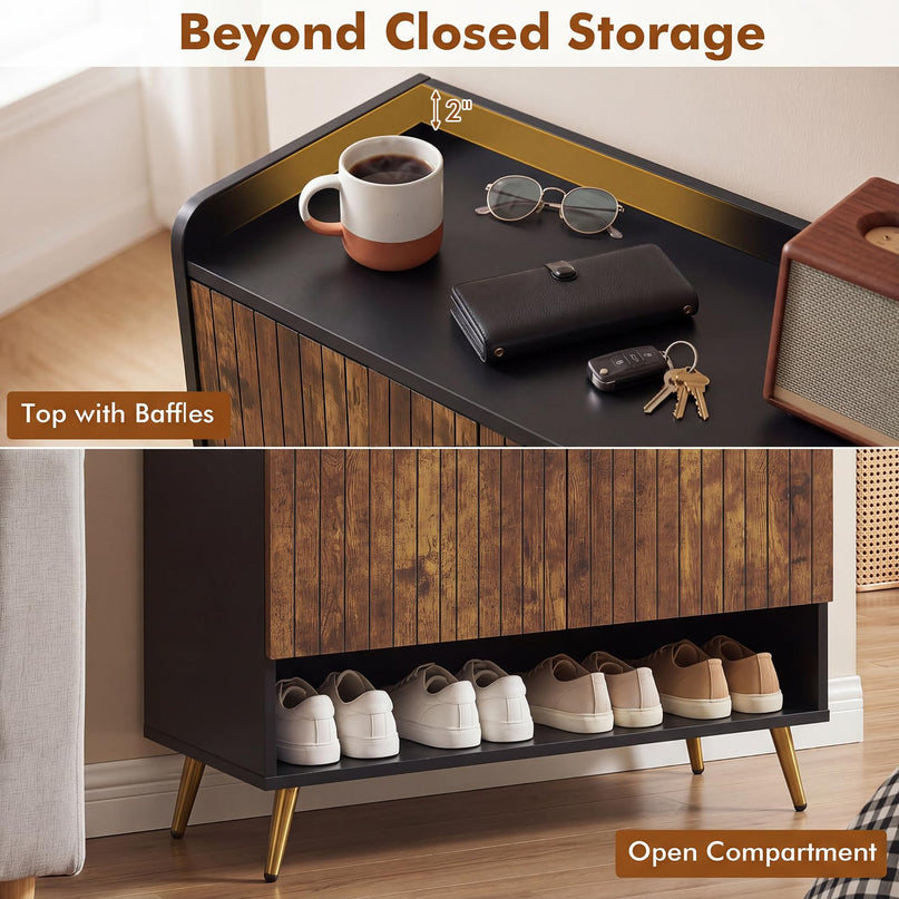 Giantex 7-Tier Wooden Shoe Storage Cabinet w/Door