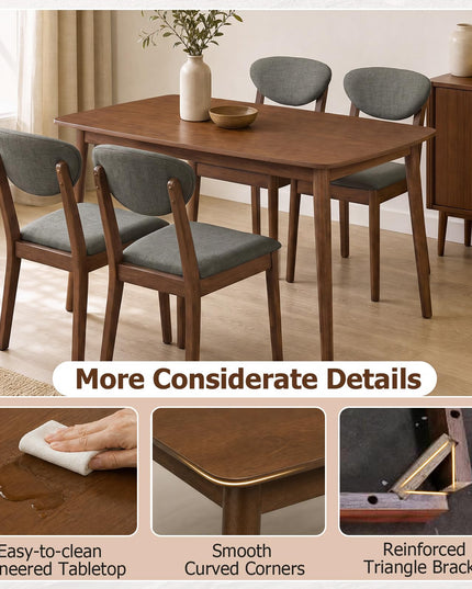 Giantex 47” Kitchen Table with Solid Rubber Wood Frame