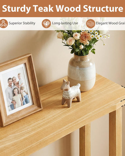 Giantex Table console en bois massif 119 cm | Table de canapé de style ferme à placer derrière le canapé pour le salon