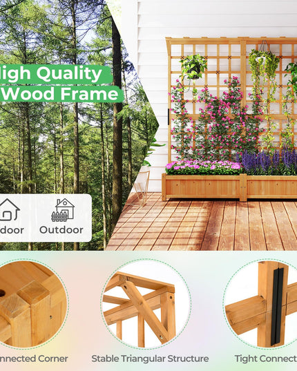 Giantex Large Raised Garden Bed with Trellis and Roof