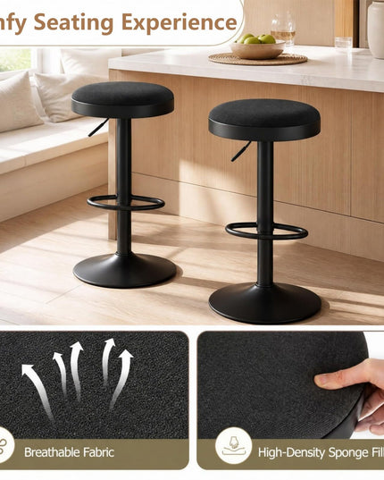 GIANTEX Modern Swivel Adjustable Height Bar Stools Set of 2/4