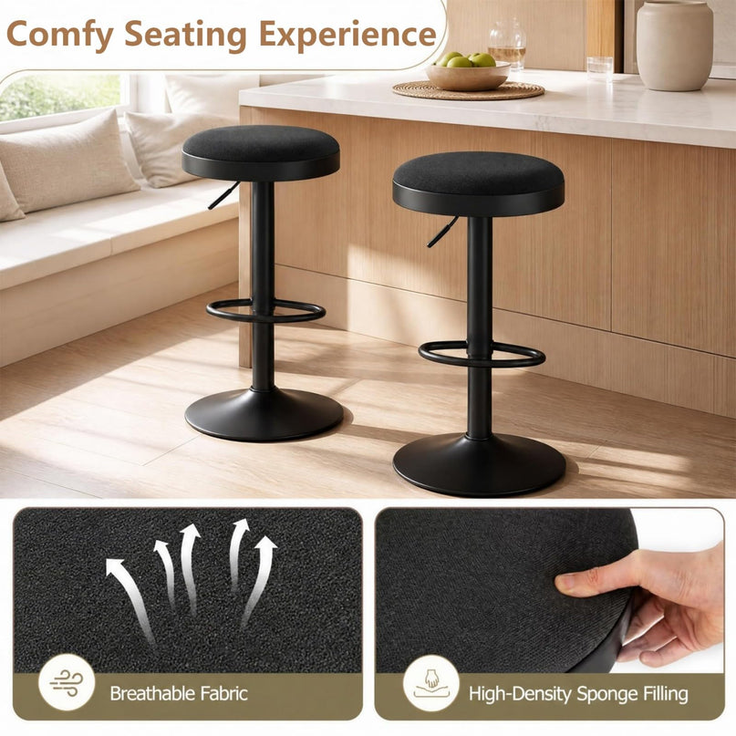 GIANTEX Modern Swivel Adjustable Height Bar Stools Set of 2/4