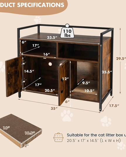Cat Litter Box Enclosure - Giantex