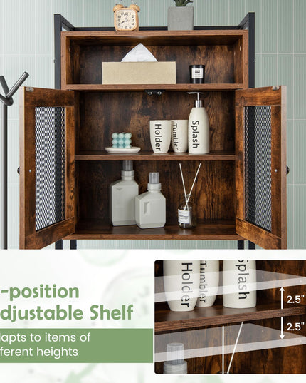Giantex Over-The-Toilet Storage Cabinet, Bathroom Storage Organizer Above Toilet with Heavy-Duty Metal Frame