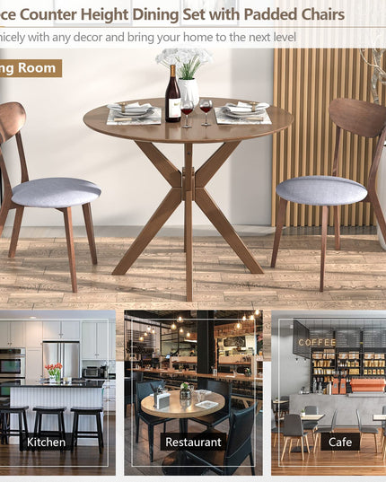 3 Piece Dining Table and Chair Set - Giantex