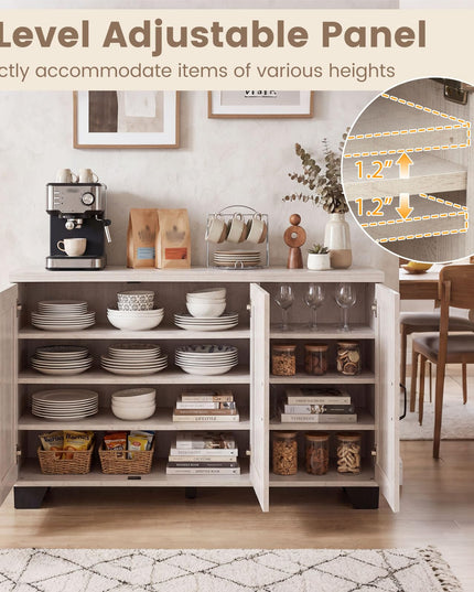 Giantex 45" Farmhouse Sideboard Buffet Cabinet with 3 Doors