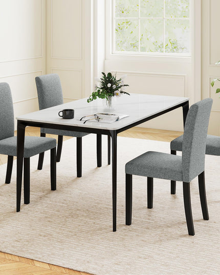 Giantex Upholstered Dining Chairs Set of 2/4 w/Rubber Wood Legs