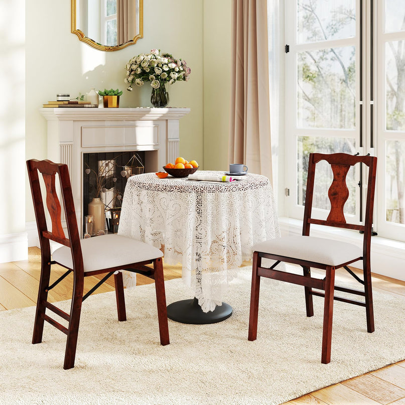 Giantex Folding Dining Chairs Set of 2/4 Upholstered Dining Chairs