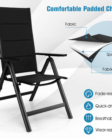 Giantex Patio Folding Dining Chair, Lightweight Outdoor Chair with Padded Seat