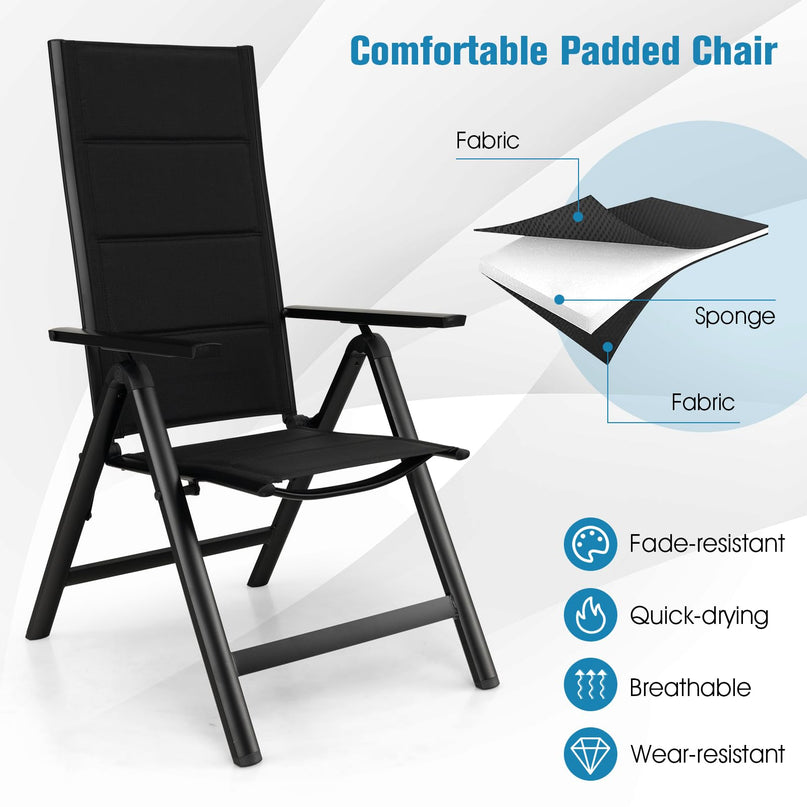 Giantex Patio Folding Dining Chair, Lightweight Outdoor Chair with Padded Seat
