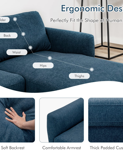 Giantex Sectional Sofa Couch Set, 3-Seat Sofa