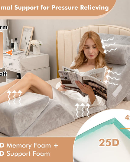 6PCS Orthopedic Bed Wedge Pillow Set - Giantex