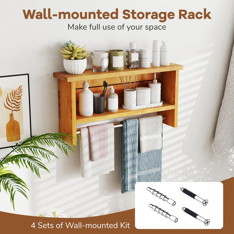 Giantex Bathroom Wall-Mounted Storage Shelf