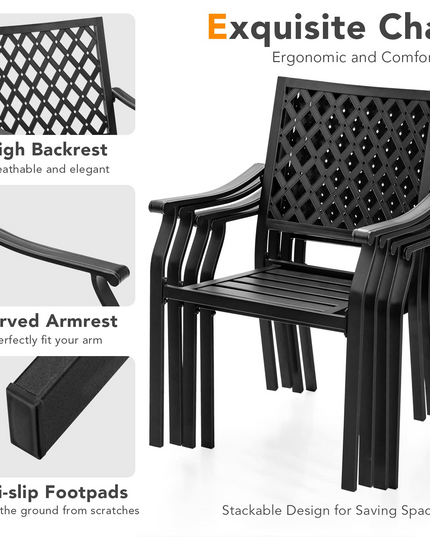 Giantex Patio Dining Chairs, Outdoor Stackable Metal Chair