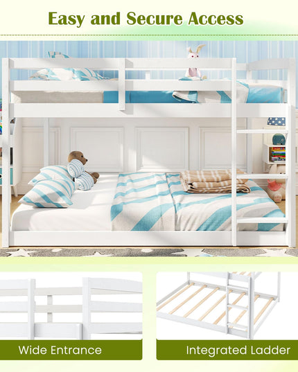 Giantex Full Over Full Bunk Bed with Slats Support for Kids