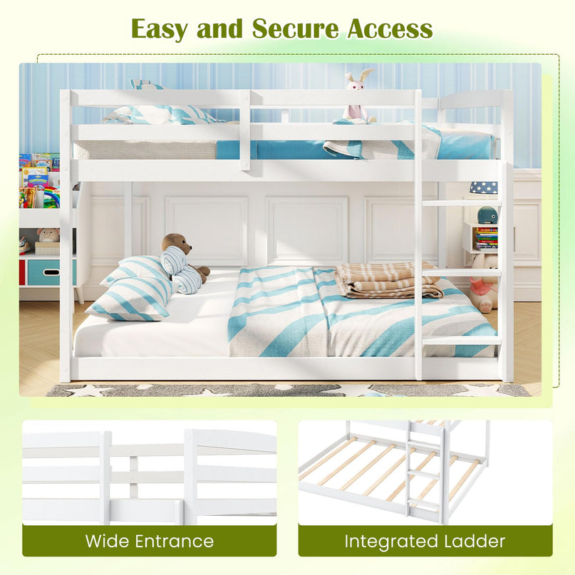 Giantex Full Over Full Bunk Bed with Slats Support for Kids