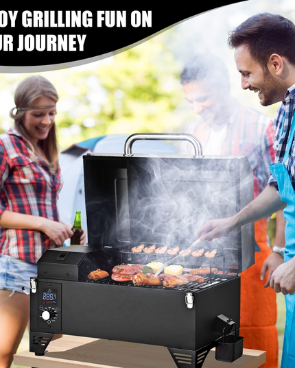 Giantex Portable Pellet Smoker Grill Set, 8-in-1 Electric Tabletop Pellet Grill