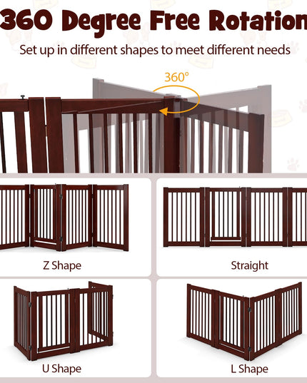 30" Configurable Folding 4 Panel Wood Fence