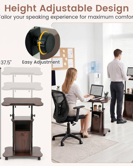 Giantex Mobile Podium Stand for Home Office
