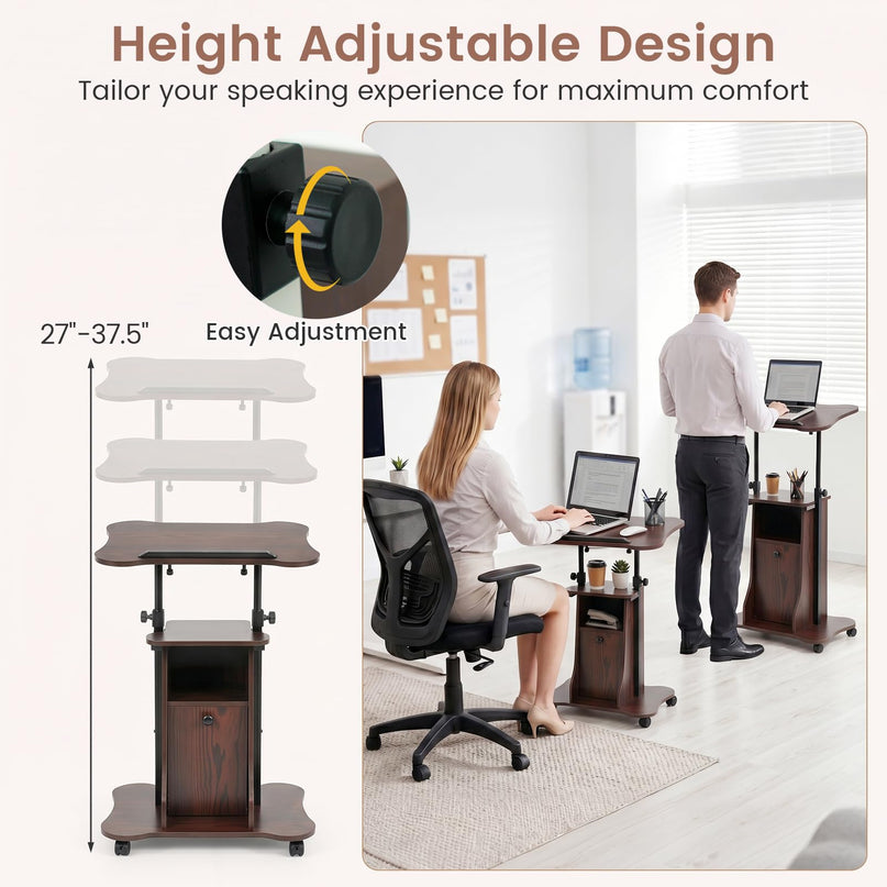 Giantex Mobile Podium Stand for Home Office