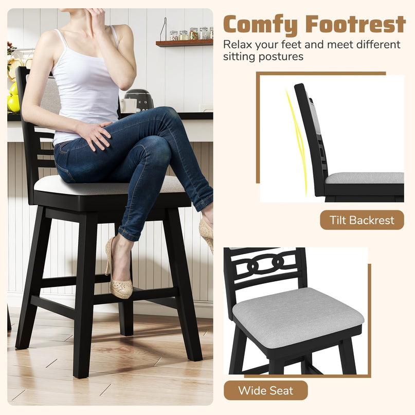 Giantex 25" Bar Stools Set for Kitchen Island