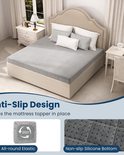 Giantex Mattress Topper Cover, Soft Velvet Mattress Protector with Deep Pockets
