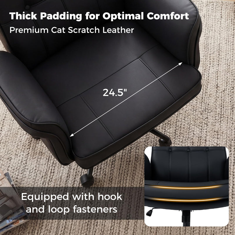 Chaise Giantex Croisée avec Accoudoirs et Roulettes pour Chambre à Coucher