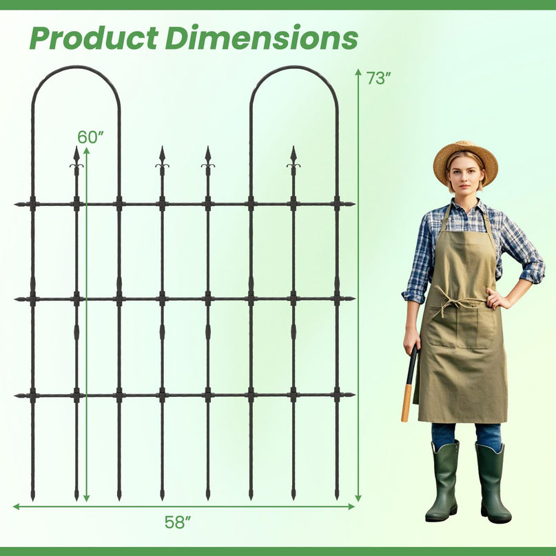 Treillis de jardin extérieur Giantex pour plantes grimpantes, treillis de 185 cm de haut avec tuyaux métalliques recouverts de PE antirouille