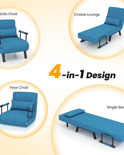 Giantex Convertible Sofa Bed, 4-in-1 Sleeper Chair with Pillow