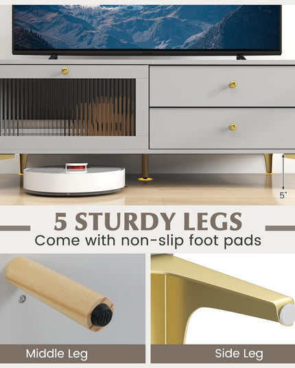 Giantex TV Stand for TVs up to 55”, Entertainment Center with Storage Drawers