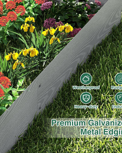 Giantex Galvanized Metal Landscape Edging for Lawn Yard Pathway Garden