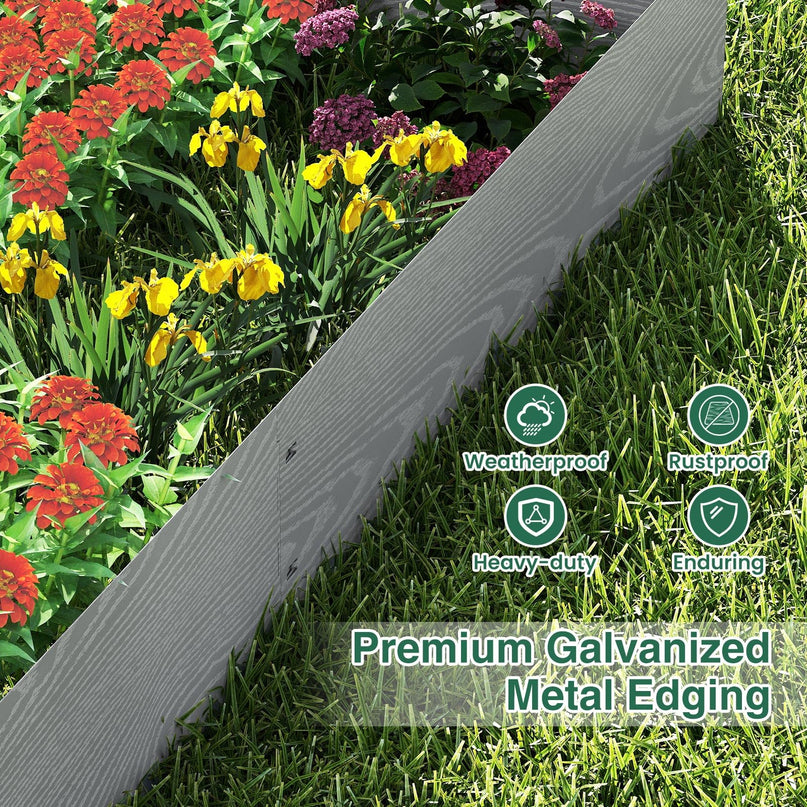 Giantex Galvanized Metal Landscape Edging for Lawn Yard Pathway Garden
