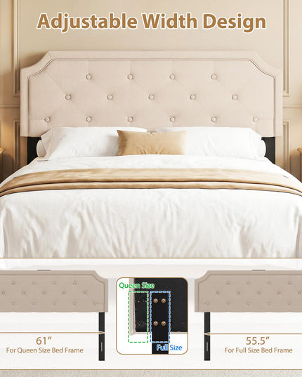 Giantex Headboard with Charging Station Queen/Full Size(Diamond Tufting with Charging)