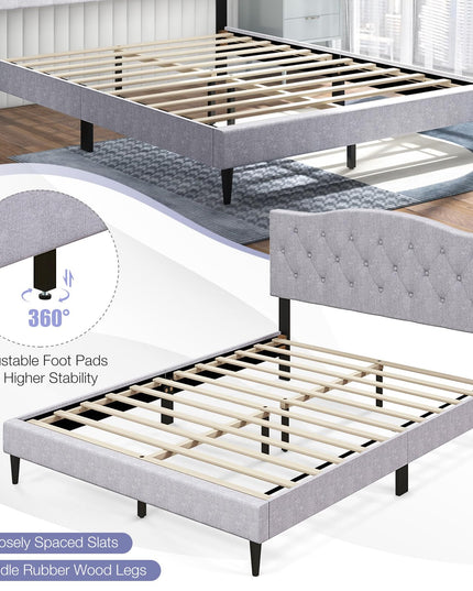 Giantex Queen Size Upholstered Platform Bed