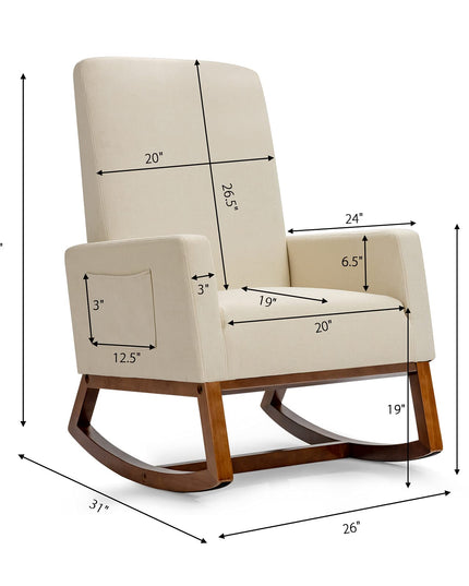 Giantex Rocking Chair Upholstered Living Room Chair