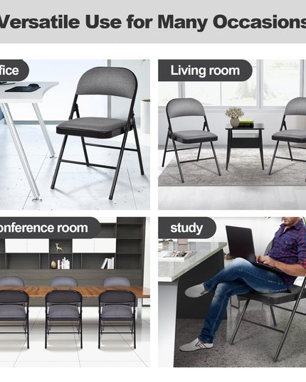 Lot de 6 chaises pliantes Giantex - Chaises de salle d'attente avec structure métallique