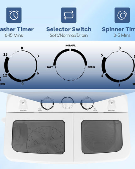 Giantex Portable Washing Machine, 20lbs Washer and Spinner Combo
