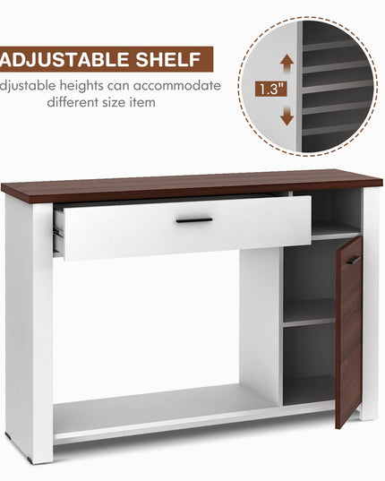 Giantex Console Table 48 Inch Sofa Side Table with Drawer and Cabinet, Entryway Table