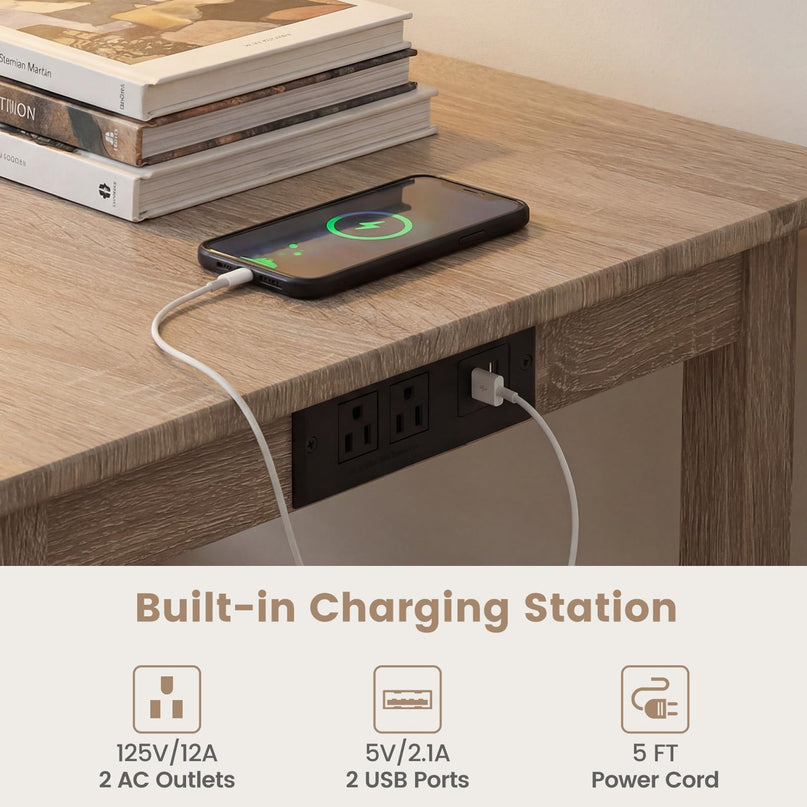 Ensemble de table à manger Giantex 4 pièces hauteur comptoir avec prise électrique