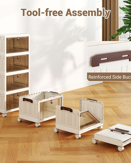 Giantex 6/4-Tier Plastic Storage Bins with Lid for Living Room