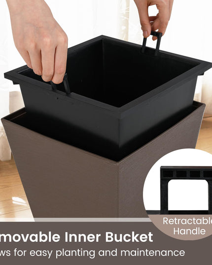 Giantex Square Taper Planter Set of 2 for Porch Balcony
