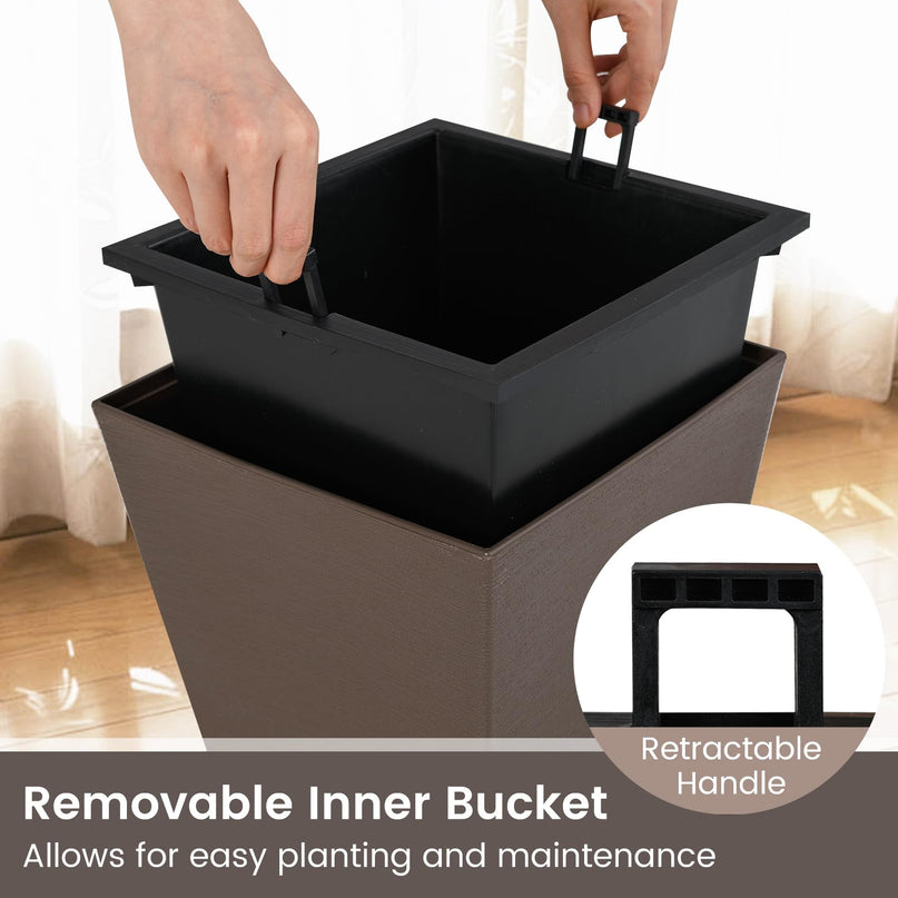 Giantex Square Taper Planter Set of 2 for Porch Balcony