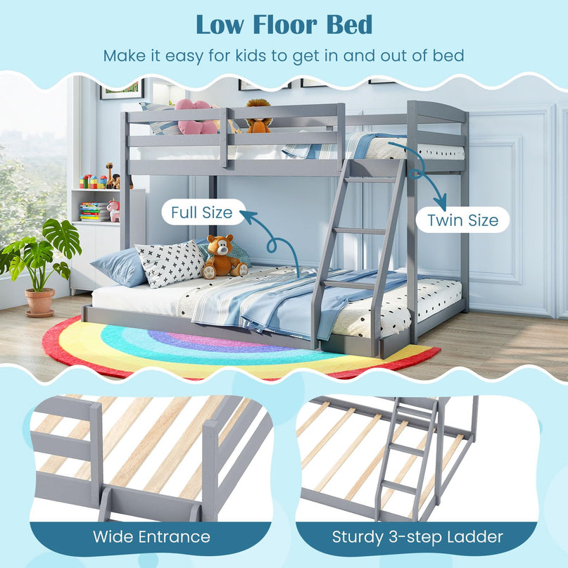 Giantex Twin Over Full Bunk Bed for Kids