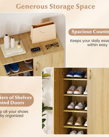 Giantex Shoe Cabinet with Removable Shelves for Living Room