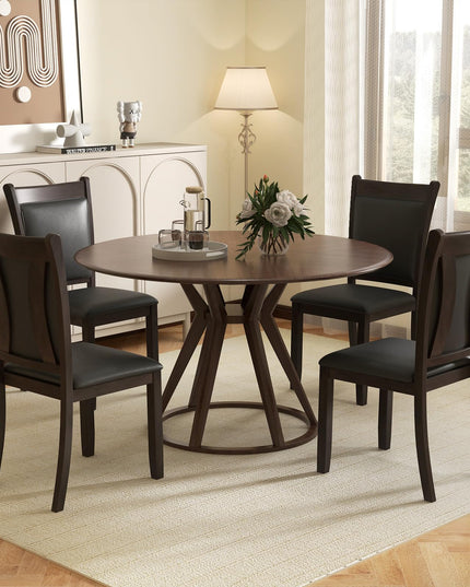 Giantex Wooden Dining Chairs Set, Modern Armless Kitchen Chairs w/Padded Backrest & Seat, Rubber Wood Frame