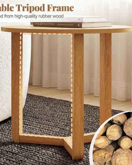 Giantex Round Nesting Coffee Table Set of 2 Wood Nesting End Tables