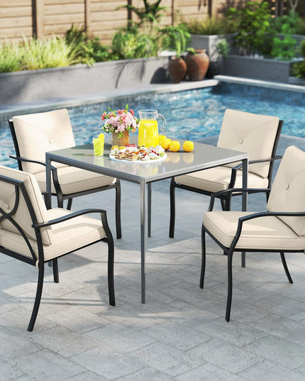 Giantex 2 Pieces Patio Chairs, Outdoor Lawn Chairs with Removable Cushions