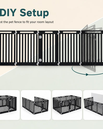 GIANTEX 32" Plastic Pet Fence with Lockable Door for Puppy