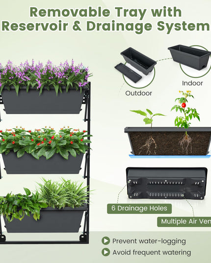 Giantex Vertical Raised Garden Bed, Hanging & Wall-Mounted Planter Garden Boxes