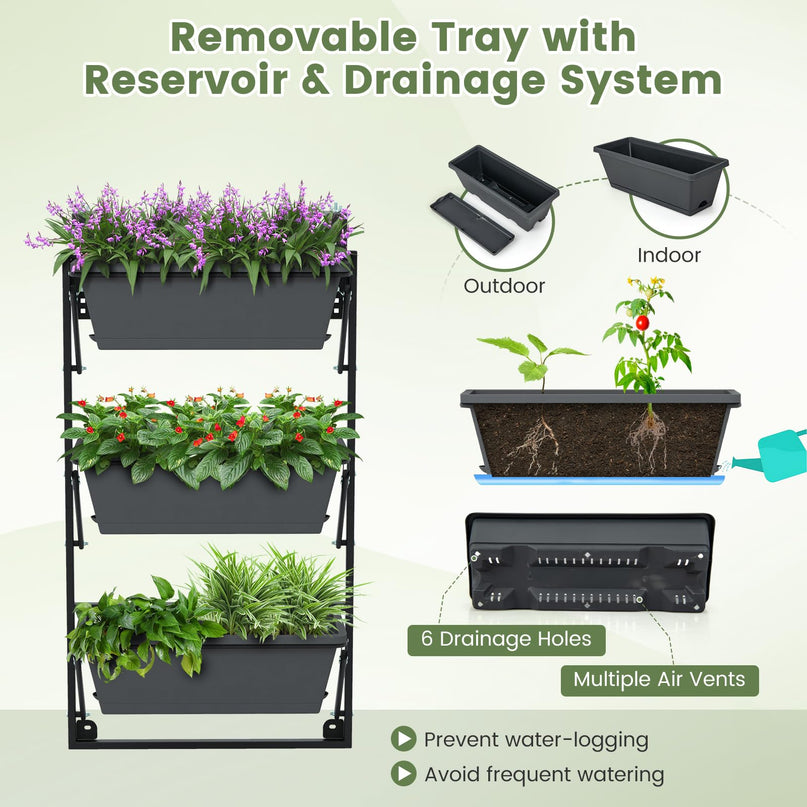 Giantex Vertical Raised Garden Bed, Hanging & Wall-Mounted Planter Garden Boxes